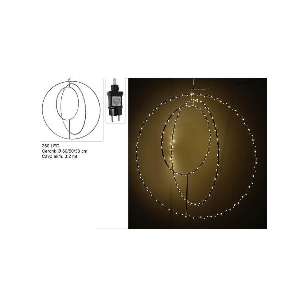 CERCHIO 3D D60 250LED METALLO